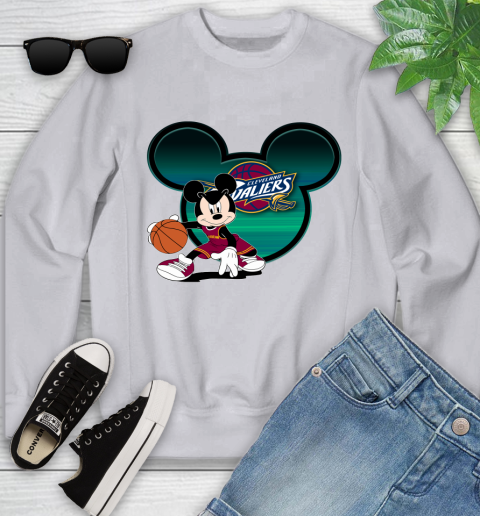 NBA Cleveland Cavaliers Mickey Mouse Disney Basketball Youth Sweatshirt 4
