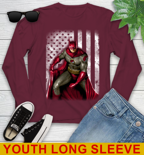 Portland Trail Blazers NBA Basketball Batman DC American Flag Shirt Youth Long Sleeve 6
