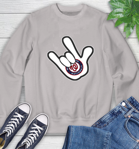Washington Nationals MLB Baseball Mickey Rock Hand Disney Sweatshirt 12