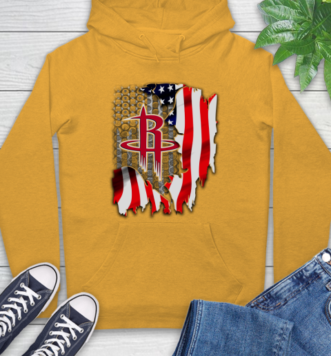 Houston Rockets NBA Basketball American Flag Hoodie 2