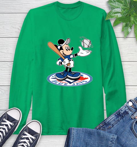MLB Baseball Toronto Blue Jays Cheerful Mickey Disney Shirt Long Sleeve T-Shirt 8