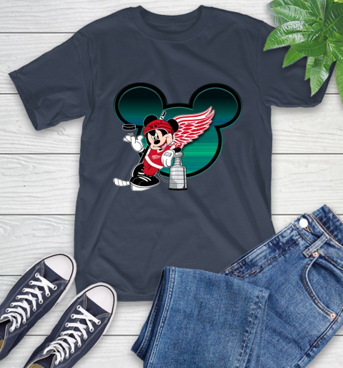 NHL Detroit Red Wings Stanley Cup Mickey Mouse Disney Hockey T Shirt T-Shirt 4
