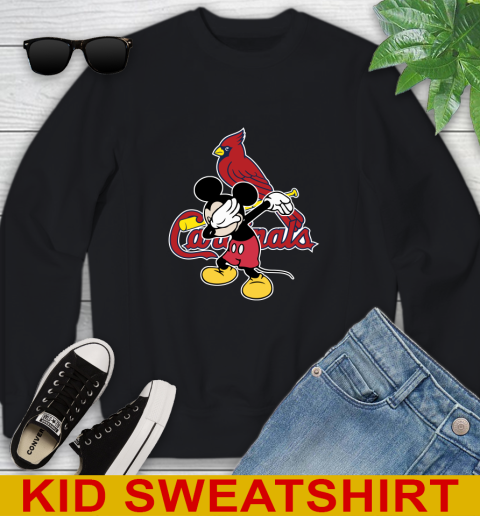 St.Louis Cardinals MLB Baseball Dabbing Mickey Disney Sports Youth Sweatshirt 2