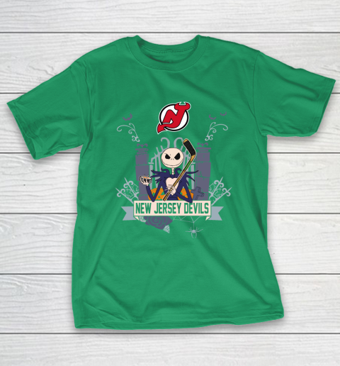 NHL New Jersey Devils Hockey Jack Skellington Halloween T-Shirt 5