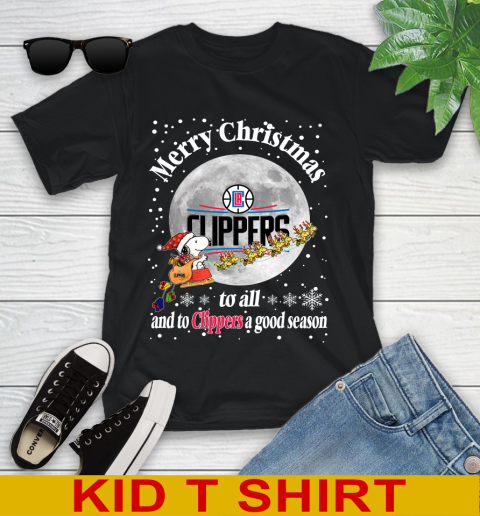 LA Clippers Merry Christmas To All And To Clippers A Good Season NBA Basketball Sports Youth T-Shirt