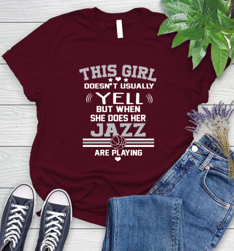Utah Jazz NBA Basketball I Yell When My Team Is Playing Women's T-Shirt 7