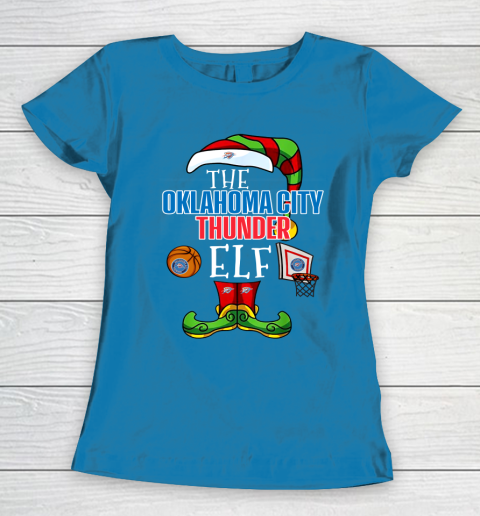 Oklahoma City Thunder Christmas ELF Funny NBA Women's T-Shirt 6