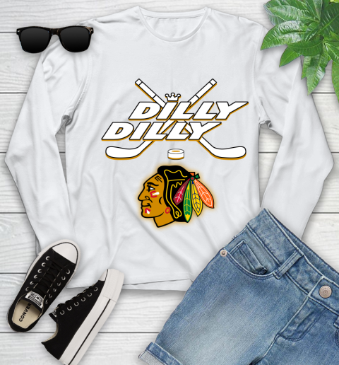 NHL Chicago Blackhawks Dilly Dilly Hockey Sports Youth Long Sleeve