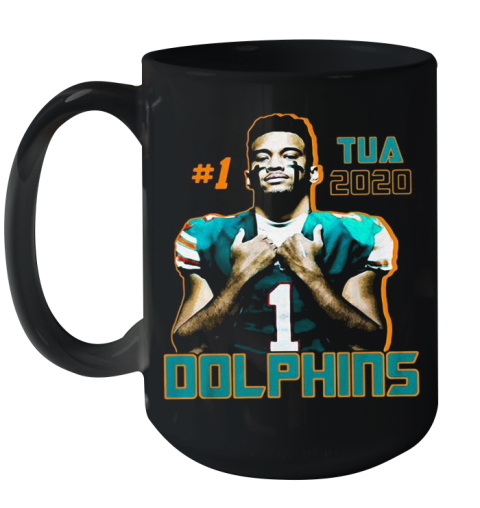 1 Tua Tagovailoa 2020 Miami Dolphins Football Ceramic Mug 15oz