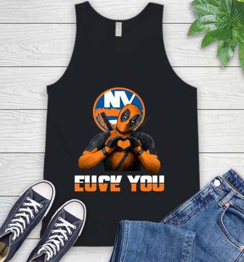 NHL New York Islanders Deadpool Love You Fuck You Hockey Sports Tank Top