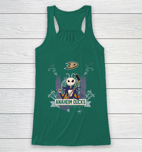 NHL Anaheim Ducks Hockey Jack Skellington Halloween Racerback Tank 5