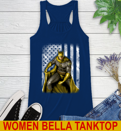 Los Angeles Chargers NFL Football Batman DC American Flag Shirt Racerback Tank 7