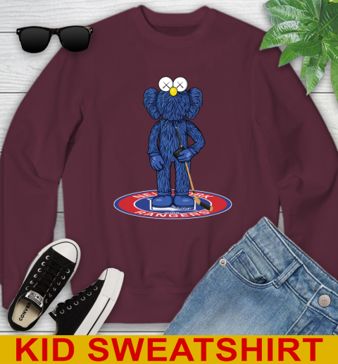 NHL Hockey New York Rangers Kaws Bff Blue Figure Shirt Youth Sweatshirt 5