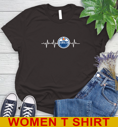 Edmonton Oilers NHL Hockey Heart Beat Shirt Women's T-Shirt 9