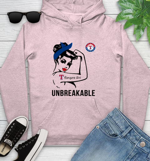 MLB Texas Rangers Girl Unbreakable Baseball Sports Youth Hoodie 6