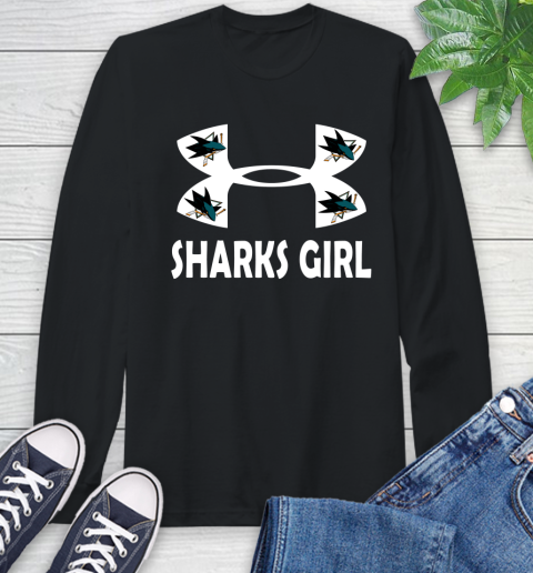 NHL San Jose Sharks Girl Under Armour Hockey Sports Long Sleeve T-Shirt