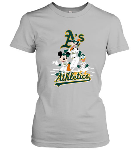 Oakland Athletics Mickey Donald And Goofy Baseball Women's T-Shirt