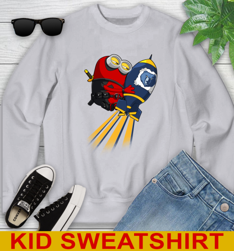 NBA Basketball Memphis Grizzlies Deadpool Minion Marvel Shirt Youth Sweatshirt 3