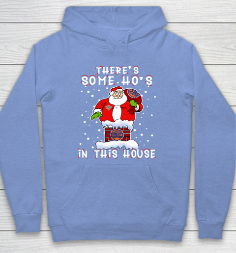New York Knicks Christmas There Is Some Hos In This House Santa Stuck In The Chimney NBA Hoodie 8