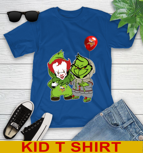 Minnesota Vikings Baby Pennywise Grinch Christmas NFL Football Youth T-Shirt 9