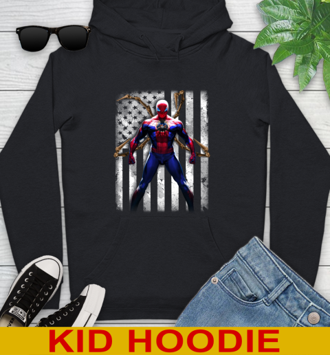 MLB Baseball New York Mets Spider Man Avengers Marvel American Flag Shirt Youth Hoodie