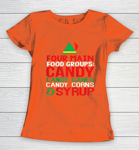4 Main Food Groups Elf Buddy Christmas Women's T-Shirt 3