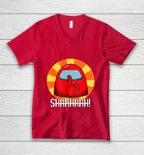 Among Us Game Shirt Cool Among Us shirt Crewmate or Impostor SHHHHHH V-Neck T-Shirt 6