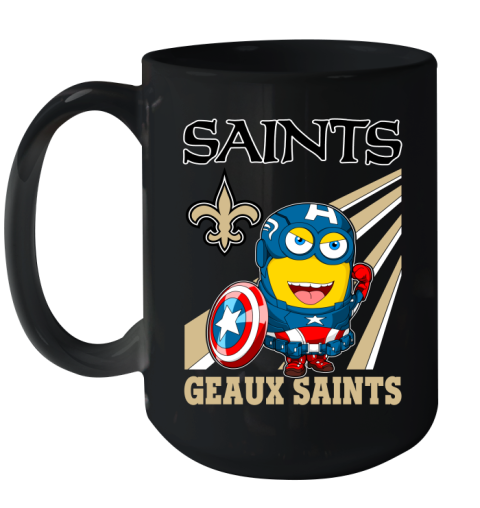NFL Football New Orleans Saints Captain America Marvel Avengers Minion Shirt Ceramic Mug 15oz