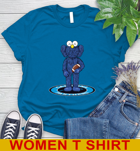 NFL Football Carolina Panthers Kaws Bff Blue Figure Shirt Women's T-Shirt 7