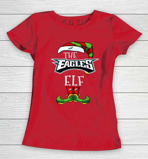 Philadelphia Eagles Christmas ELF Funny NFL Women's T-Shirt 9