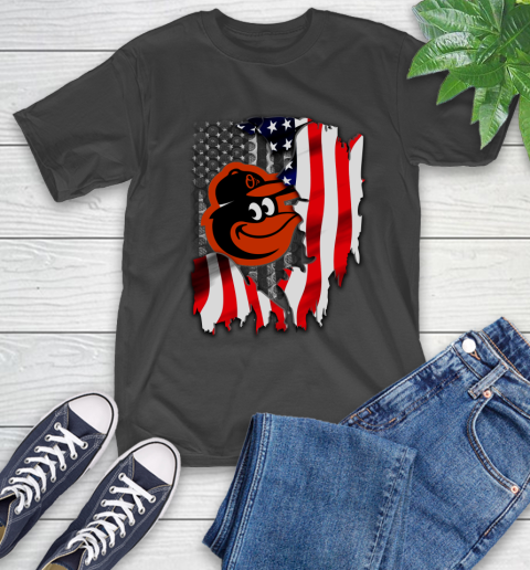 Baltimore Orioles MLB Baseball American Flag T-Shirt