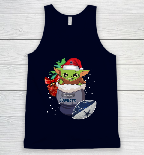Dallas Cowboys Christmas Baby Yoda Star Wars Funny Happy NFL Tank Top 3
