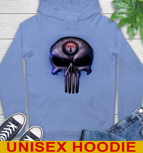 Texas Rangers MLB Baseball Punisher Skull Sports Hoodie - Image 12