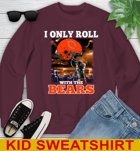 Chicago Bears NFL Football I Only Roll With My Team Sports Youth Sweatshirt 4