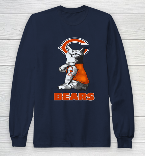 NFL Football My Cat Loves Chicago Bears Long Sleeve T-Shirt 2