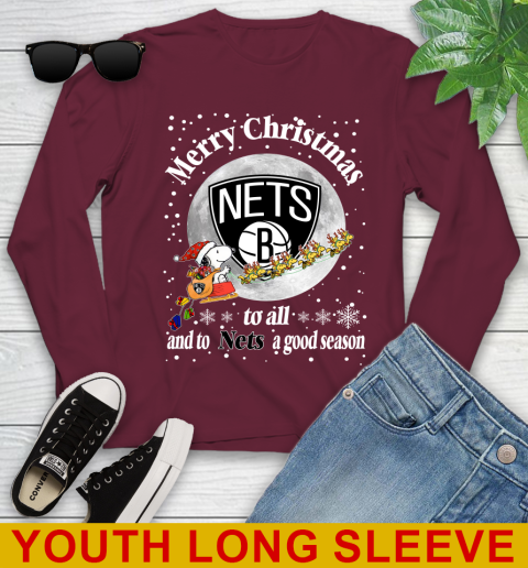 Brooklyn Nets Merry Christmas To All And To Nets A Good Season NBA Basketball Sports Youth Long Sleeve 6