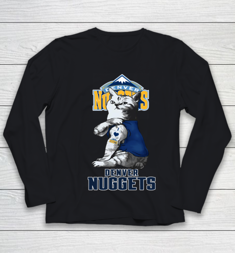 NBA Basketball My Cat Loves Denver Nuggets Youth Long Sleeve