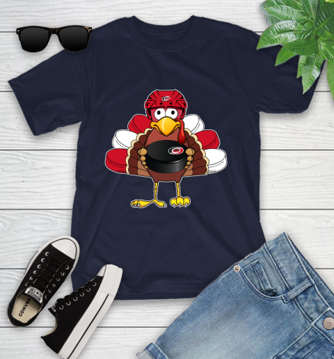 Carolina Hurricanes Turkey Thanksgiving Day Youth T-Shirt 3