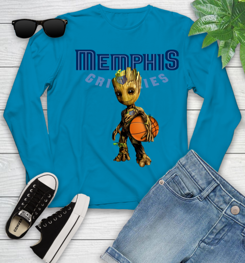 Memphis Grizzlies NBA Basketball Groot Marvel Guardians Of The Galaxy Youth Long Sleeve 7