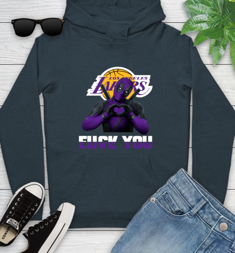 NBA Los Angeles Lakers Deadpool Love You Fuck You Basketball Youth Hoodie 10