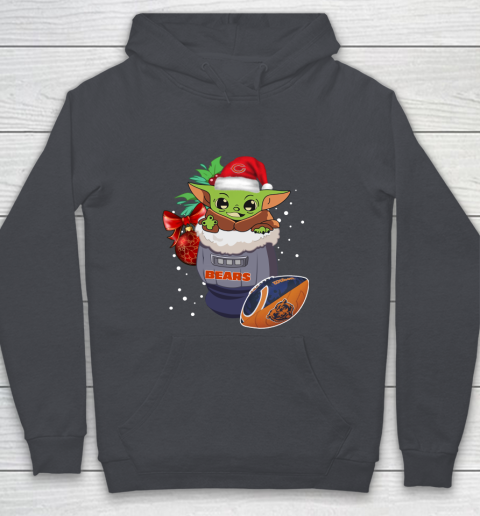 Chicago Bears Christmas Baby Yoda Star Wars Funny Happy NFL Youth Hoodie 7