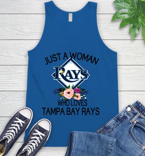 MLB Just A Woman Who Loves Tampa Bay Rays Baseball Sports Tank Top 3