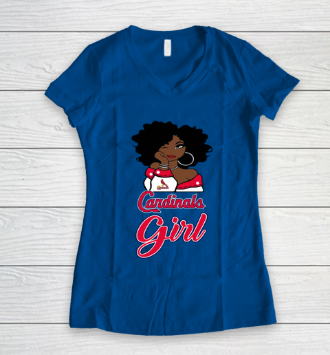 St.Louis Cardinalss Girl MLB Women's V-Neck T-Shirt 9