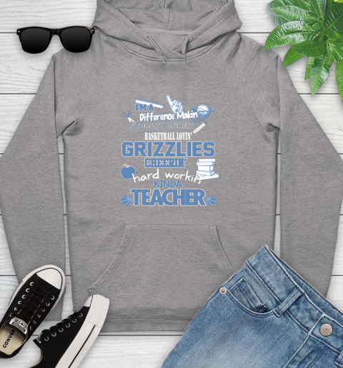 Memphis Grizzlies NBA I'm A Difference Making Student Caring Basketball Loving Kinda Teacher Youth Hoodie 6