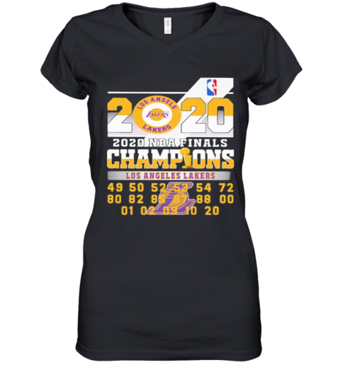 2020 Nba Finals Champions Los Angeles Lakers Women's V-Neck T-Shirt