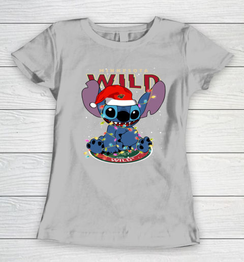 Minnesota Wild NHL Hockey noel stitch Christmas Women's T-Shirt 3
