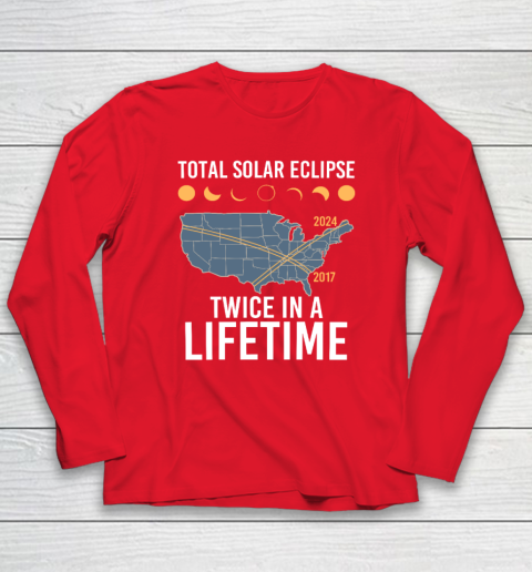 Twice In A Lifetime Solar Eclipse Shirt 2024 Total Eclipse Long Sleeve T-Shirt 6