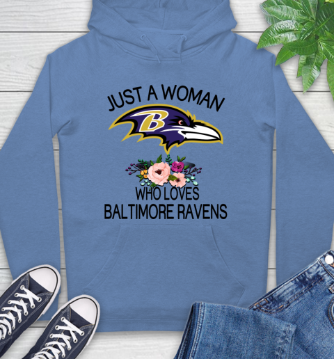 NFL Just A Woman Who Loves Baltimore Ravens Football Sports Hoodie 9