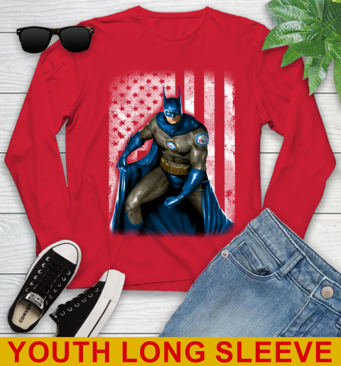Philadelphia 76ers NBA Basketball Batman DC American Flag Shirt Youth Long Sleeve 11