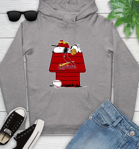 MLB St.Louis Cardinals Snoopy Woodstock The Peanuts Movie Baseball T Shirt Youth Hoodie 6